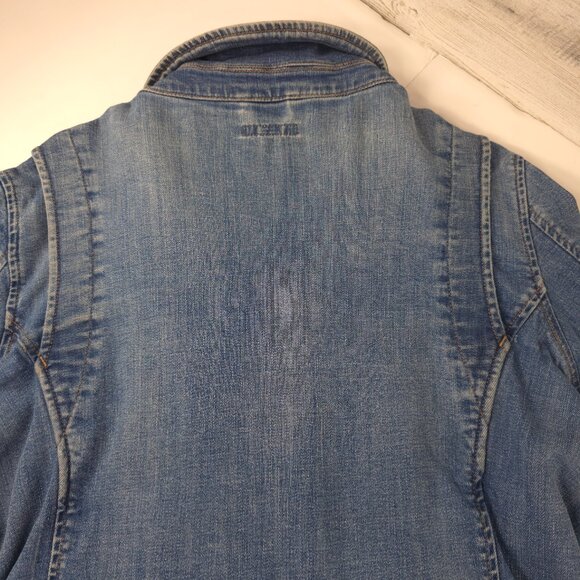VINTAGE Y2K TOMMY HILFIGER DENIM JACKET WOMENS SIZE XL DISTRESSED STRETCH *FLAWS - Picture 10 of 16